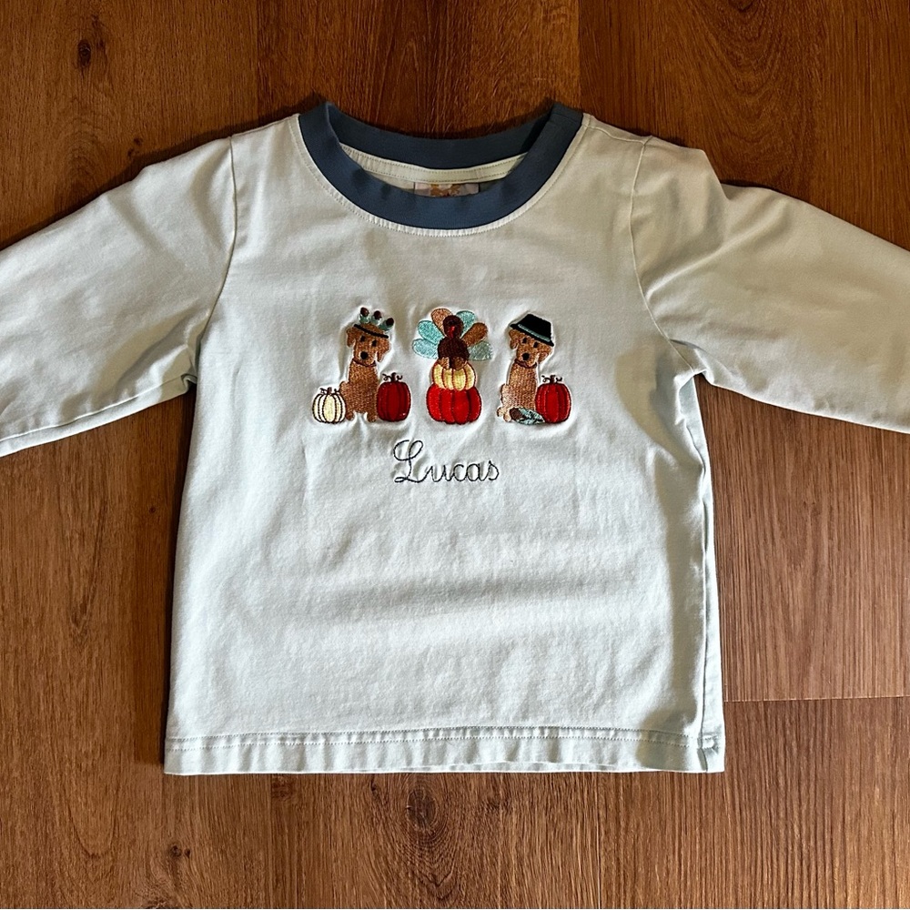 Thanksgiving shirt personalized with Lucas